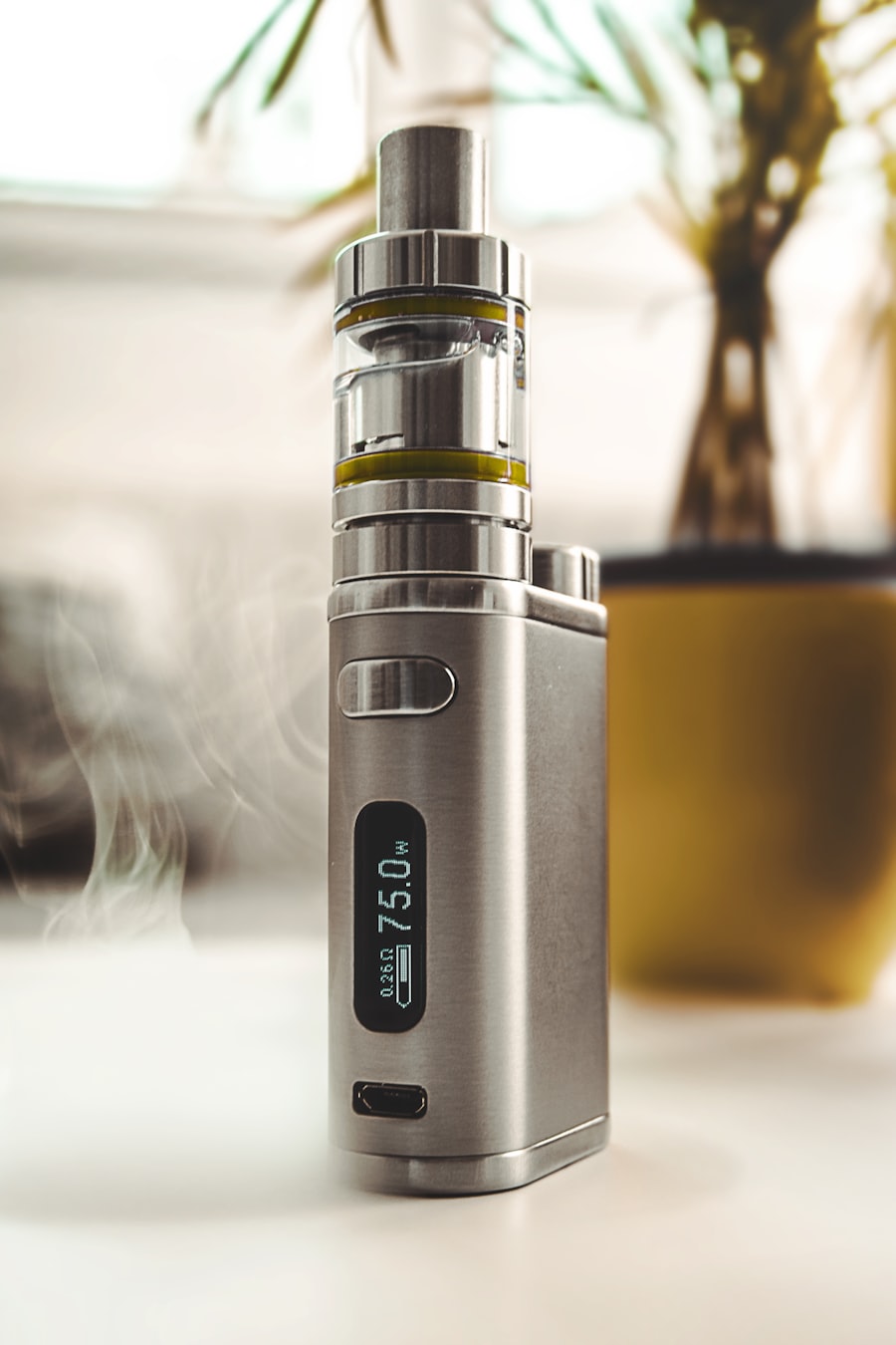 Box électronique avec nuage de vapeur